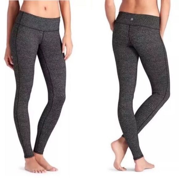 Athleta Chaturanga Heartbeat Tights - Black/Silver - Picture 1 of 8